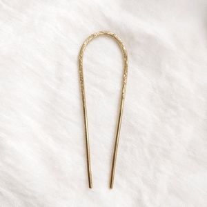 Stardust Hair Pin - Handcrafted Raw Brass Hair Prong / Fork